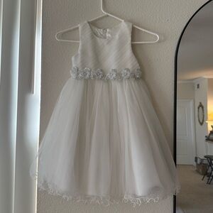 American Princess 6T White Floral Kids Dress Gown Elegant beaded floral chiffon